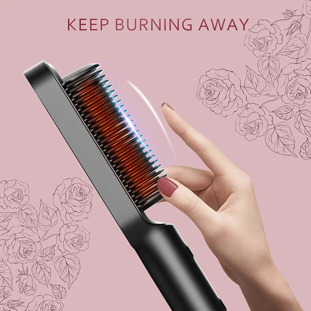 Hot Comb 2 in 1 Electric hair straightener Curler Comb hair straightening brush
